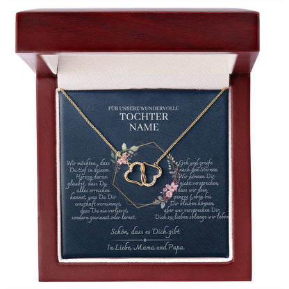 Tochter Geschenk - wunderschöne Herz-Halskette | besondere Geschenke für Tochter | Mutter Tochter Kette | Kette personalisiert