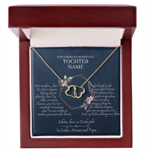 Tochter Geschenk - wunderschöne Herz-Halskette | besondere Geschenke für Tochter | Mutter Tochter Kette | Kette personalisiert