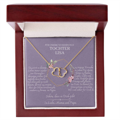 Tochter Geschenk - wunderschöne Herz-Halskette | besondere Geschenke für Tochter | Mutter Tochter Kette | Kette personalisiert