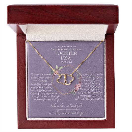 Tochter Geschenk Jugendweihe - wunderschöne Herz-Halskette | besondere Geschenke für Tochter | Mutter Tochter Kette | Kette personalisiert