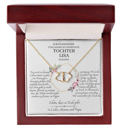 Tochter Geschenk Jugendweihe - wunderschöne Herz-Halskette | besondere Geschenke für Tochter | Mutter Tochter Kette | Kette personalisiert