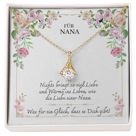 Geschenk Nana - Einzigartige Halskette Weißgold | Geschenke Oma | Muttertag Geschenke | Weihnachtsgeschenke | 14k gold