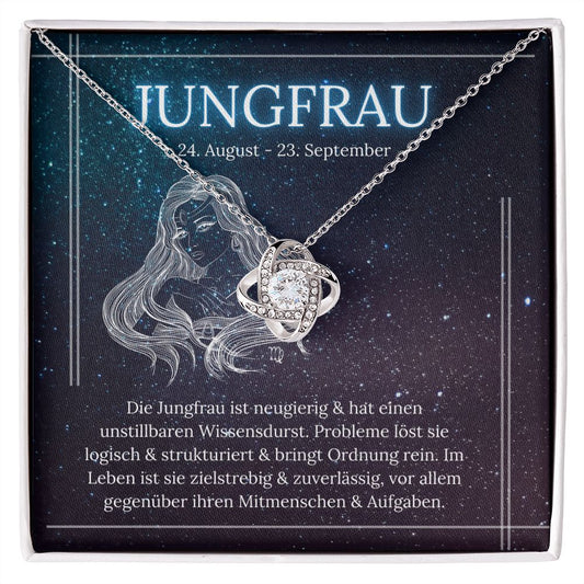 Jungfrau Sternzeichen Liebesknoten-Halskette | Geschenk für Frauen (Tochter, Enkelin, Schwester, Freundin, Mutter, Oma) | besonderes Geschenk für Sie