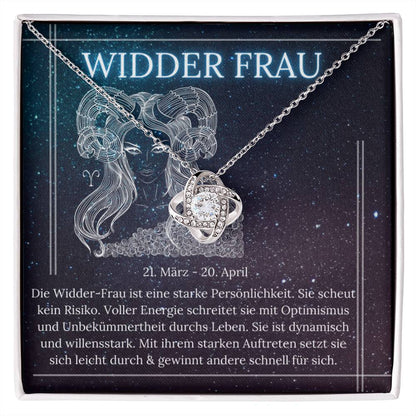 Widder Sternzeichen Liebesknoten-Halskette | Geschenk für Frauen (Tochter, Enkelin, Schwester, Freundin, Mutter) | besonderes Geschenk, Astrologie