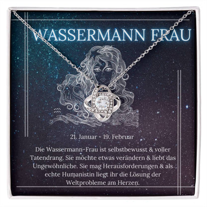 Wassermann Sternzeichen Liebesknoten-Halskette | Geschenk für Frauen (Tochter, Enkelin, Schwester, Freundin, Mutter, Oma) | besonderes
