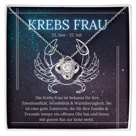 Krebs Sternzeichen Liebesknoten-Halskette | Geschenk für Frauen (Tochter, Enkelin, Freundin, Mutter, Oma) | besonderes Geschenk für Sie