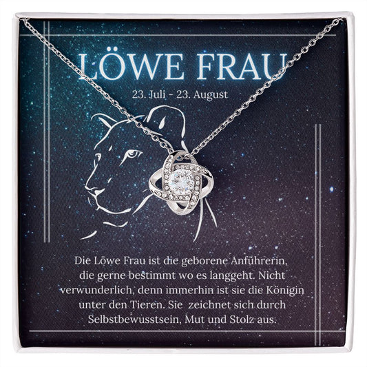 Löwe Sternzeichen Liebesknoten-Halskette | Geschenk für Frauen (Tochter, Enkelin, Schwester, Freundin, Mutter, Oma) | besonderes Geschenk für Sie