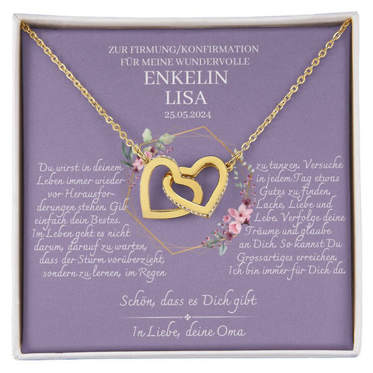 Enkelin Firmung, Konfirmation Geschenk - schöne Herz-Halskette | kleine Geschenke für Enkelin | Oma Enkelin Kette | 18k