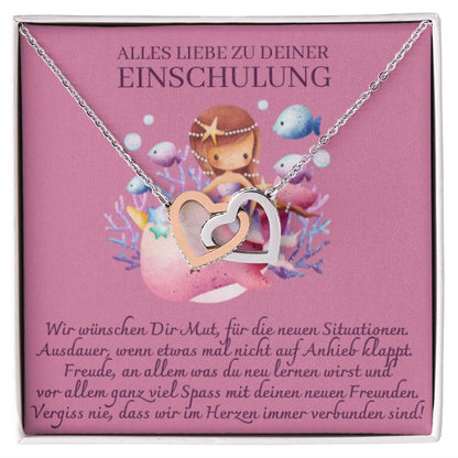 Enkelin, Tochter Geschenk - schöne Herz-Halskette | Geschenk zur Einschulung | Oma Enkelin, Eltern Tochter | Kette personalisiert | 14k Kette gold