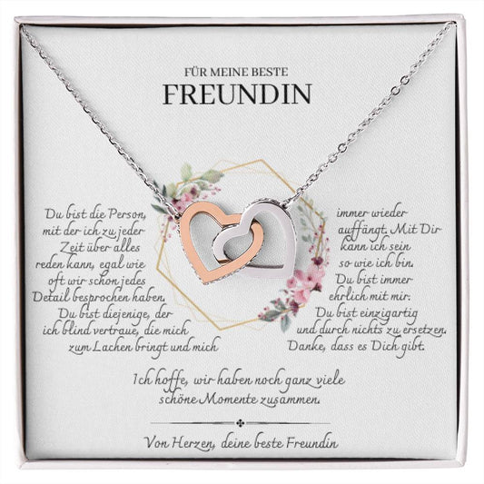 Beste Freundin Geschenk - Ineinandergreifende Herzkette | personalisiertes Geschenk | Geburtstagsgeschenk, Weihnachten | besonderes Geschenk