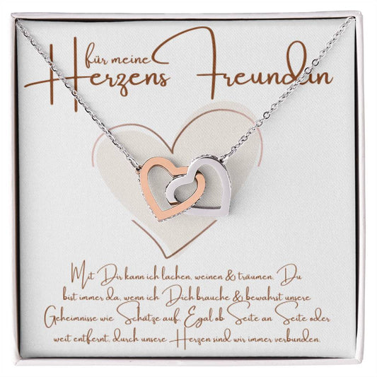 Geschenke beste Freundin - Ineinandergreifende Herzkette | personalisiertes Geschenk | Weihnachtsgeschenke freundin | besonderes Geschenk