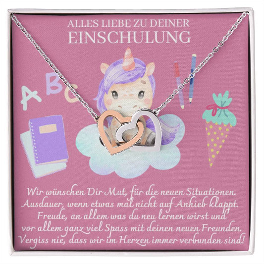 Enkelin, Tochter Geschenk - schöne Herz-Halskette | Geschenk zur Einschulung | Oma Enkelin, Eltern Tochter | Kette personalisiert | 14k