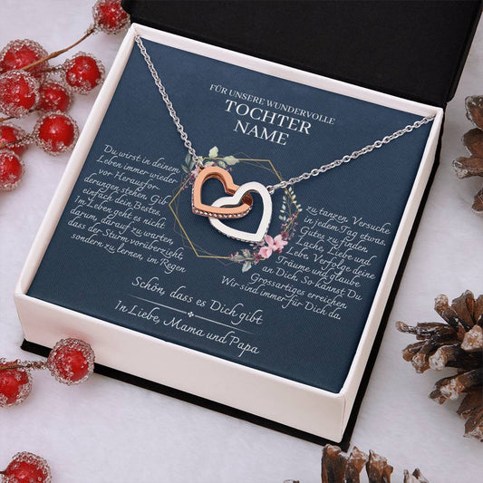 Tochter Geschenk - schöne Herz-Halskette | kleine Geschenke für Tochter | Mutter Tochter Kette | Kette personalisiert | 18k gold