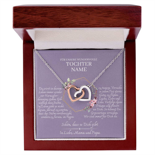 Tochter Geschenk - schöne Herz-Halskette | kleine Geschenke für Tochter | Mutter Tochter Kette | Kette personalisiert | 18k gold