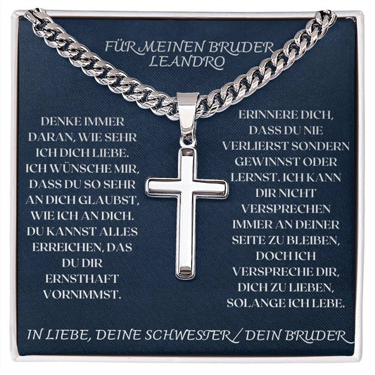 Bruder Geschenk | Kreuzhalskette | Schwester Bruder Geschenk | Geburtstag Bruder | Weihnachtsgeschenke Bruder