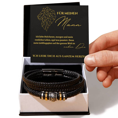 Armband für Männer | einzigartiges Armband mit veganem Leder | Weihnachtsgeschenke Mann | Geschenke für Männer