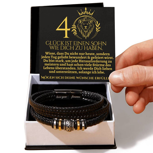 Geschenk Sohn zum 40. Geburtstag | einzigartiges Armband mit veganem Leder | emotionales Geschenk Sohn | Mutter Sohn Geschenk