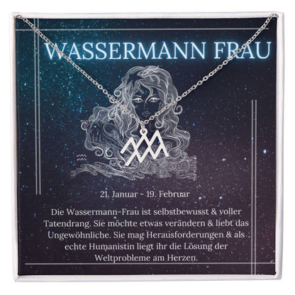 Wassermann Sternzeichen Halskette | Geschenk für Frauen | Weihnachtsgeschenke Sternzeichen | Geschenk für Sie