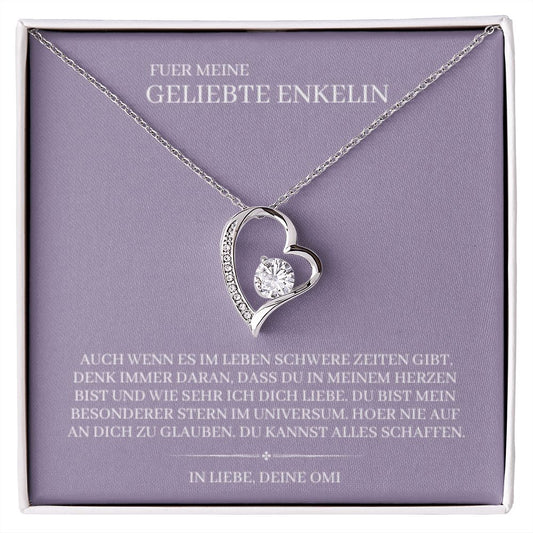 Enkelin Geschenk - schöne Herz-Halskette | kleine Geschenke für Enkelin | Oma Enkelin Kette | Kette personalisiert | 14k Kette gold