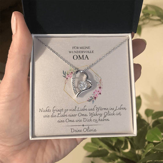 Geschenk Oma - Einzigartige Herzhalskette | Geschenk für Oma | Weihnachtsgeschenke Oma | Kette personalisiert | 14k gold