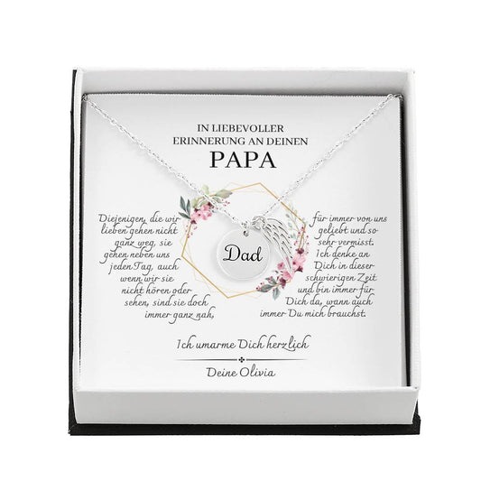 In liebevoller Erinnerung Papa Halskette | Vater Beileidsgeschenk | Andenken Vater | Freundschafts Geschenk | Verlust Vater