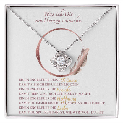 Enkelin Geschenk - schöne Liebesknoten Halskette | kleine Geschenke für Enkelin | Oma Enkelin Kette | Kette personalisiert | 14k Kette gold