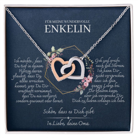 Enkelin Geschenk - schöne Herz-Halskette | kleine Geschenke für Enkelin | Oma Enkelin Kette | Kette personalisiert | 14k Kette gold