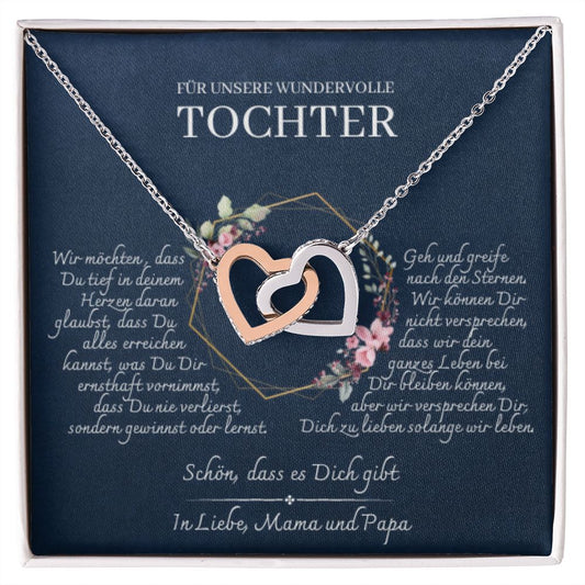 Tochter Geschenk - schöne Herz-Halskette | kleine Geschenke für Tochter | Mutter Tochter Kette | Kette personalisiert | 14k gold