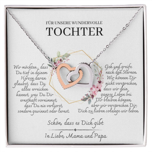 Tochter Geschenk - schöne Herz-Halskette | kleine Geschenke für Tochter | Mutter Tochter Kette | Kette personalisiert | 14k gold