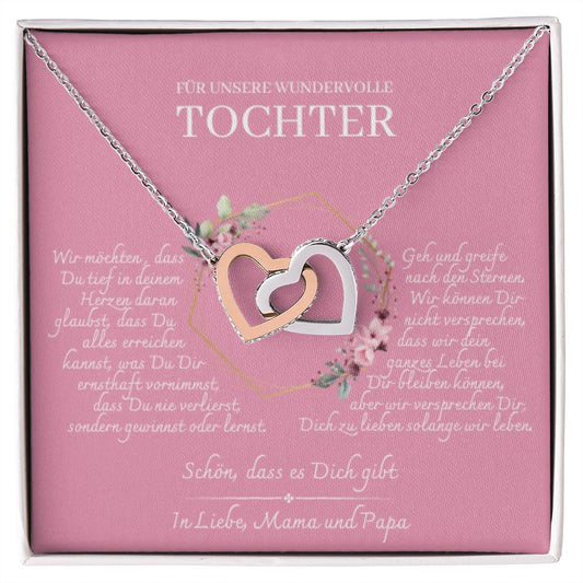 Tochter Geschenk - schöne Herz-Halskette | kleine Geschenke für Tochter | Mutter Tochter Kette | Kette personalisiert | 14k gold