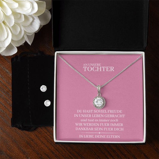 Tochter Geschenk - Einzigartiges Set mit Halskette & Ohrringen | kleine Geschenke für Tochter | Mutter Tochter Kette | Kette personalisiert