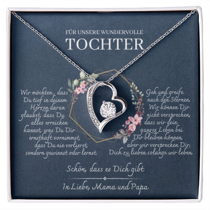 Tochter Geschenk | schöne Herz-Halskette | kleine Geschenke für Tochter | Mutter Tochter Kette | Kette personalisiert | 14k gold
