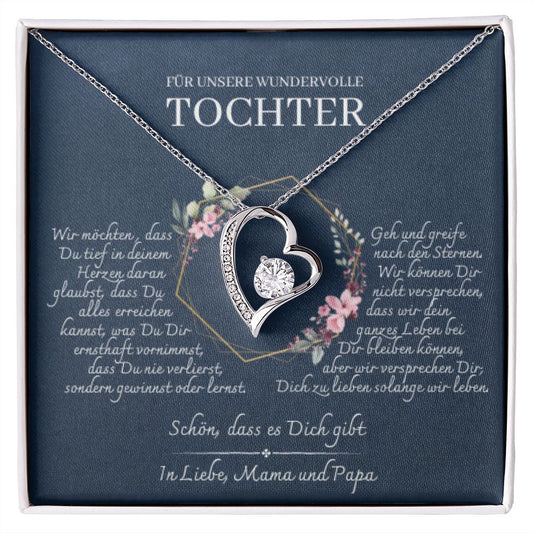 Tochter Geschenk | schöne Herz-Halskette | kleine Geschenke für Tochter | Mutter Tochter Kette | Kette personalisiert | 14k gold