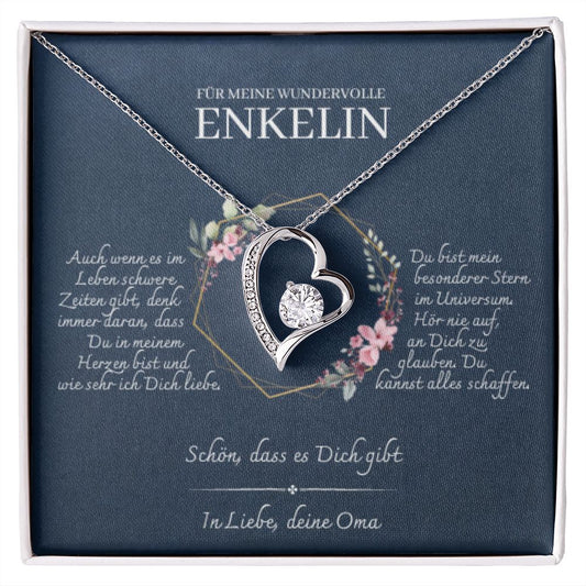 Enkelin Geschenk - schöne Herz-Halskette | kleine Geschenke für Enkelin | Oma Enkelin Kette | Kette personalisiert | 14k Kette gold
