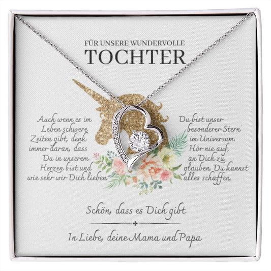 Tochter Geschenk | schöne Herz-Halskette | kleine Geschenke für Tochter | Mutter Tochter Kette | Kette personalisiert | 14k gold