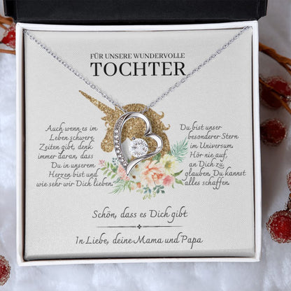 Tochter Geschenk | schöne Herz-Halskette | kleine Geschenke für Tochter | Mutter Tochter Kette | Kette personalisiert | 14k gold